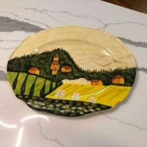 Vietri Village Scene Made in Italy Platter (Hanging) 16.25" x 12.5"